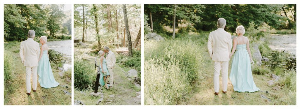 greenery, walk, stroll through the woods, elopement style, destination wedding, adirondacks, upstate
