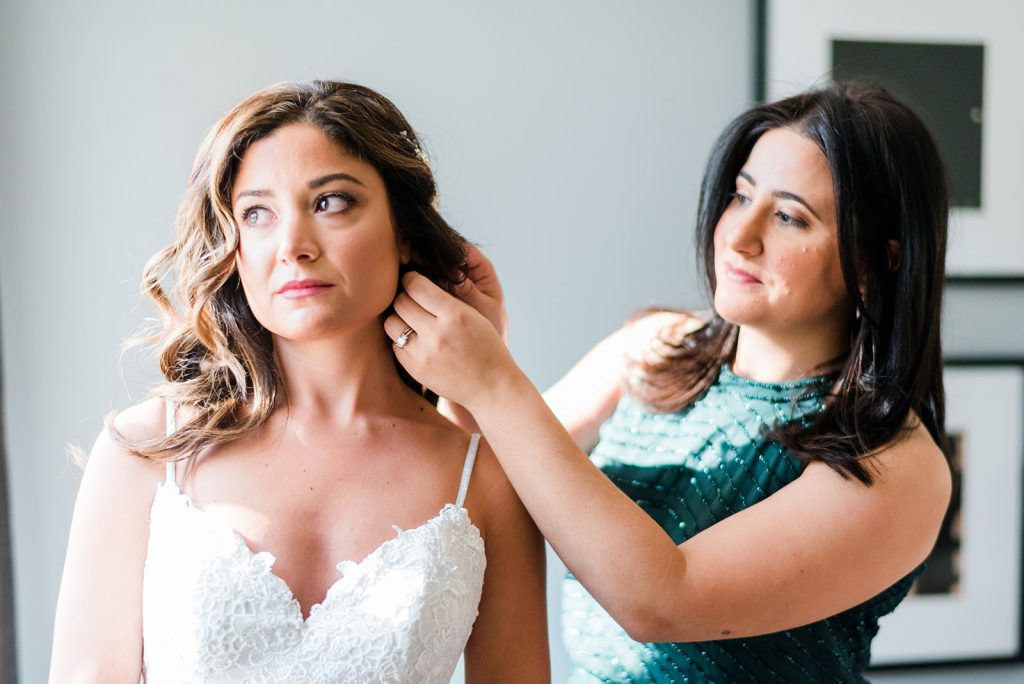 bride and sister moment for falkirk wedding