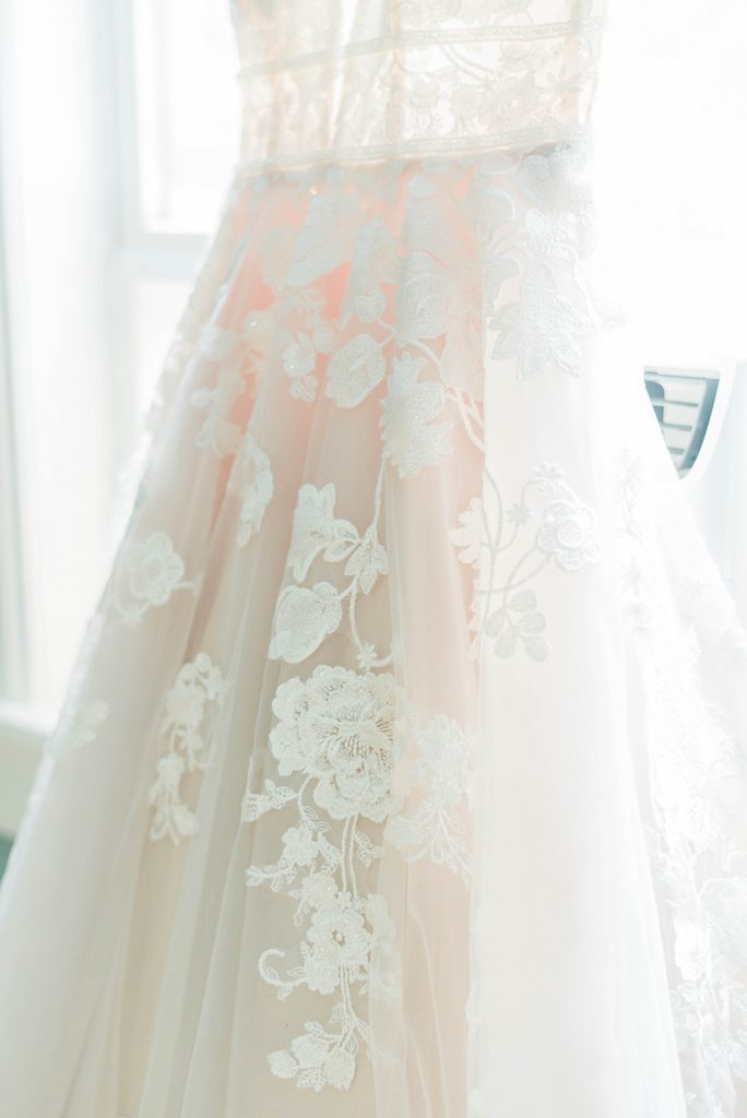 bride's dress detail shot