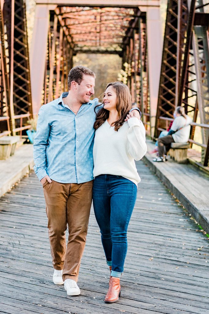 couples enjoy their engagement session in the hudson valley