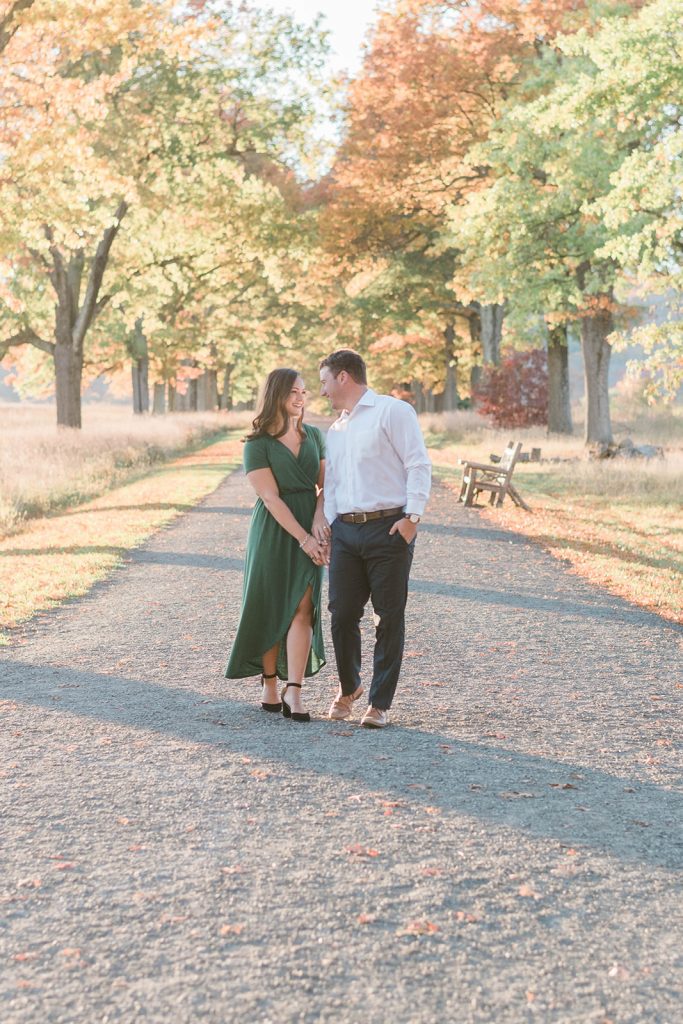 stroll during new paltz engagement session