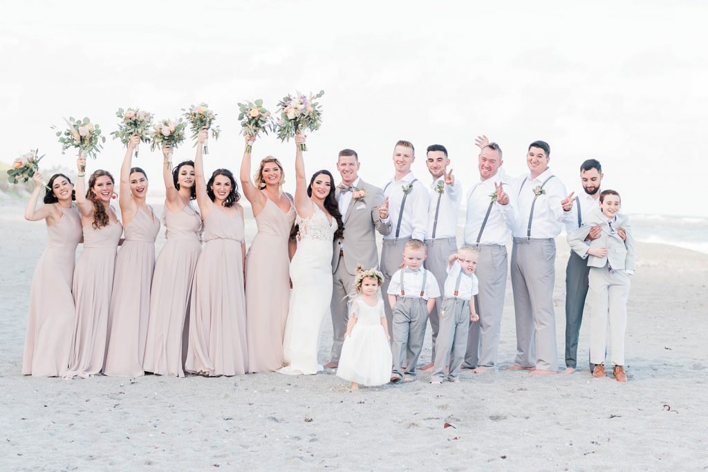 bridal party during florida destaintion wedding