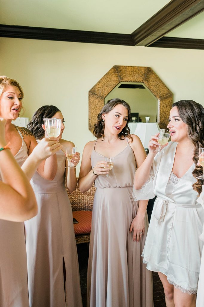 bride and her bridesmaids, intimate wedding in hudson valley