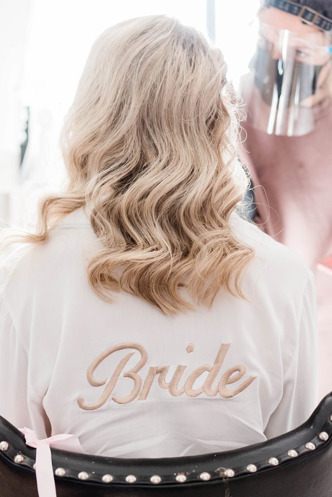 bride gets ready on her wedding day in new jersey