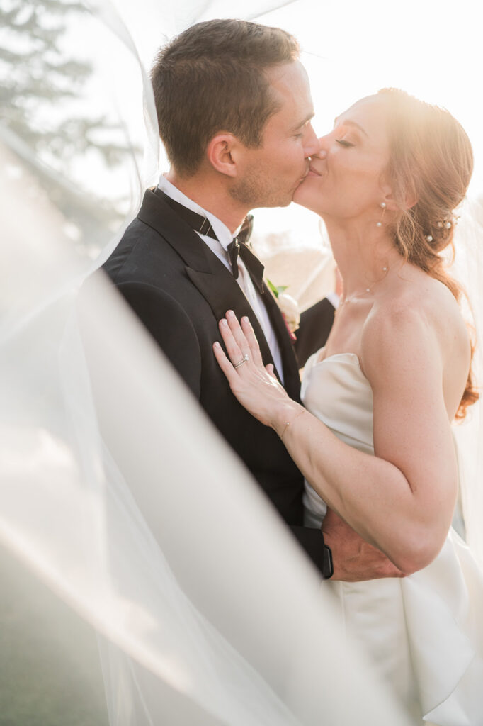 bride and groom at the garrison, NY